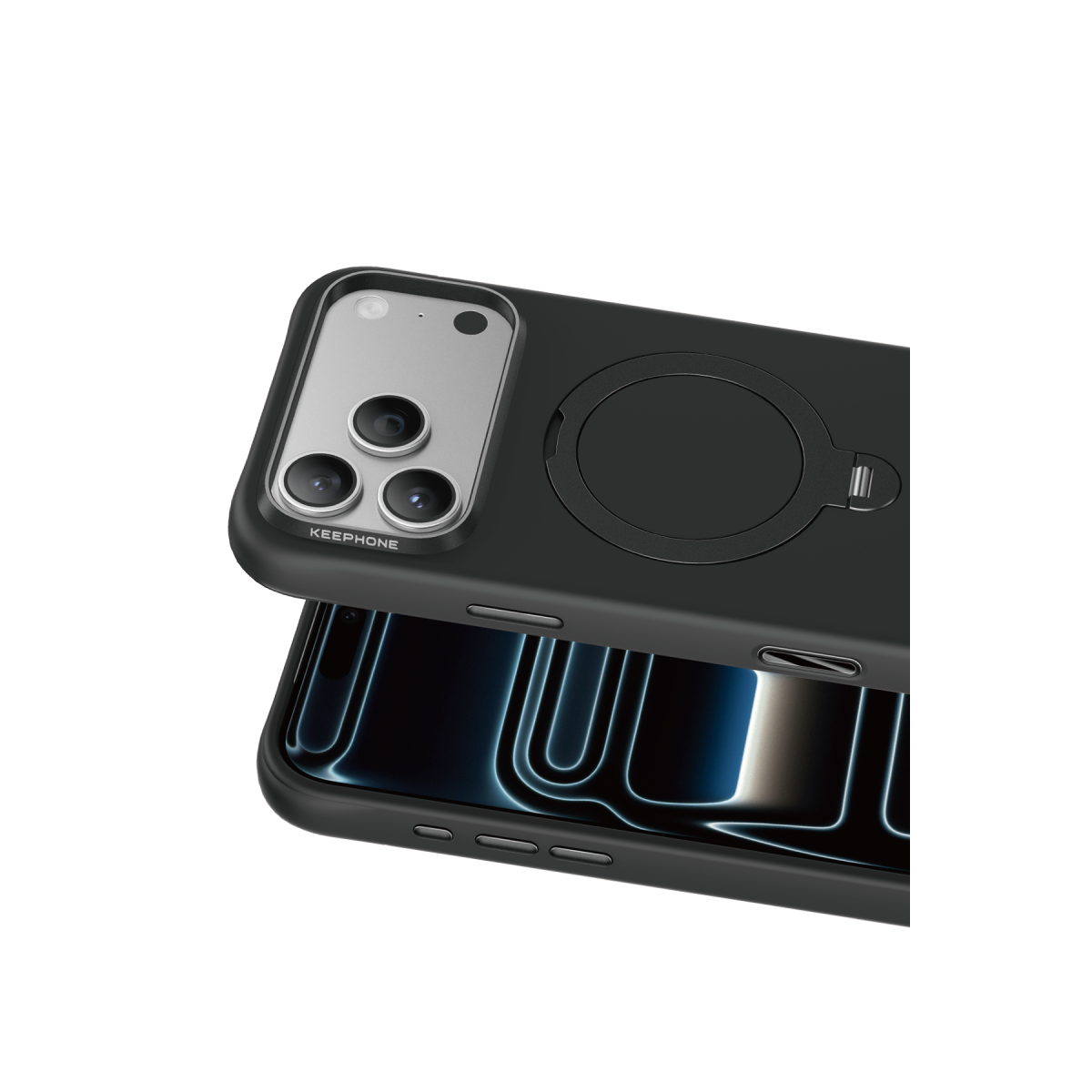 Keephone Apple iPhone 18 Pro Max Rovana Standlı Magsafe Kapak - Siyah