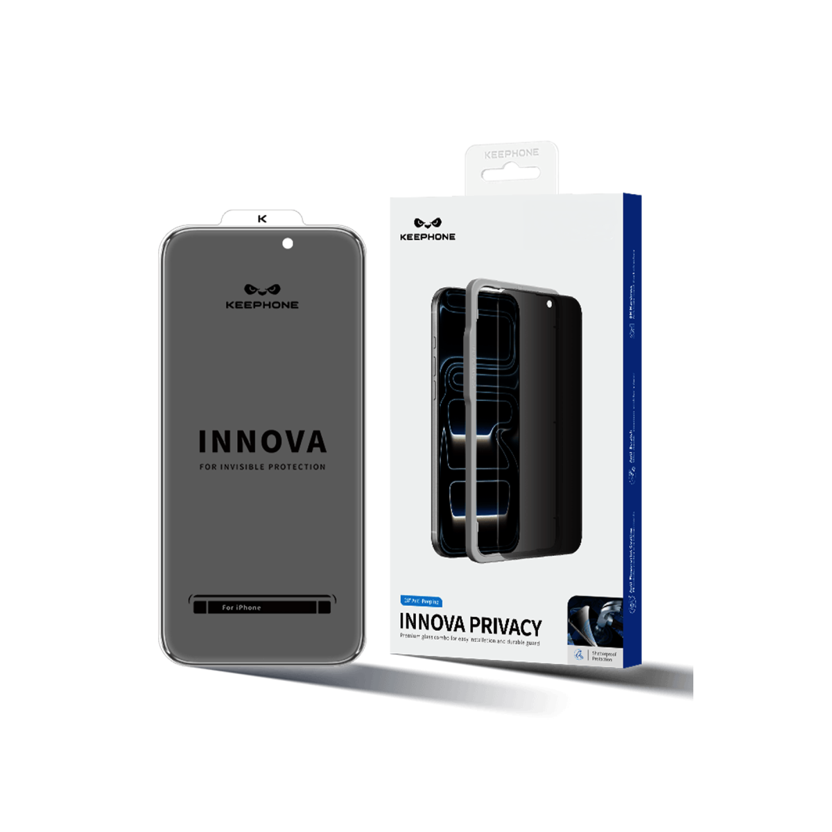 Keephone Apple iPhone 18 Pro Max Innova Hayalet Cam Ekran Koruyucu - Siyah