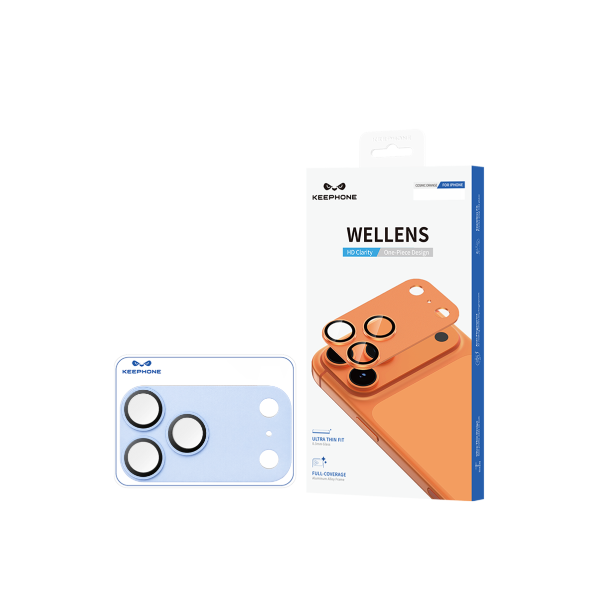 Keephone Apple iPhone 18 Pro Max Wellens Kamera Lens Koruyucu - Açık Mavi