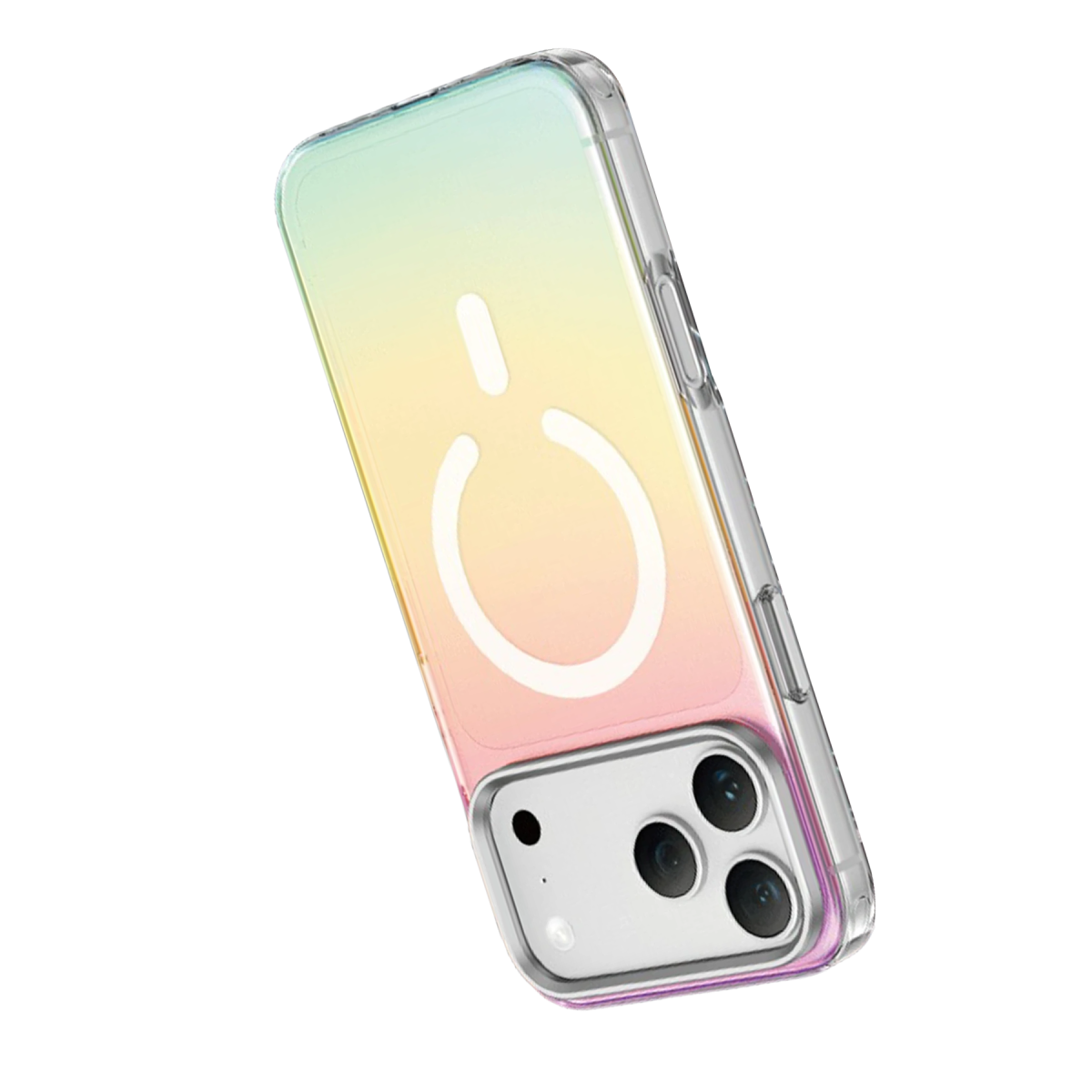 Keephone Apple iPhone 18 Pro Max Rainbow Magsafe Kapak - Gümüş