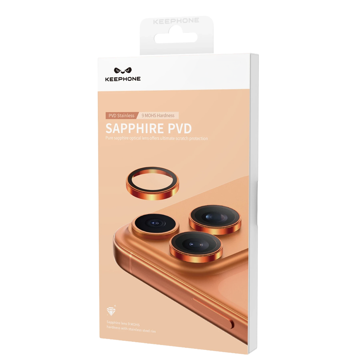 Keephone Apple iPhone 18 Pro Max Sapphire PVD Kamera Lens - Açık Mavi