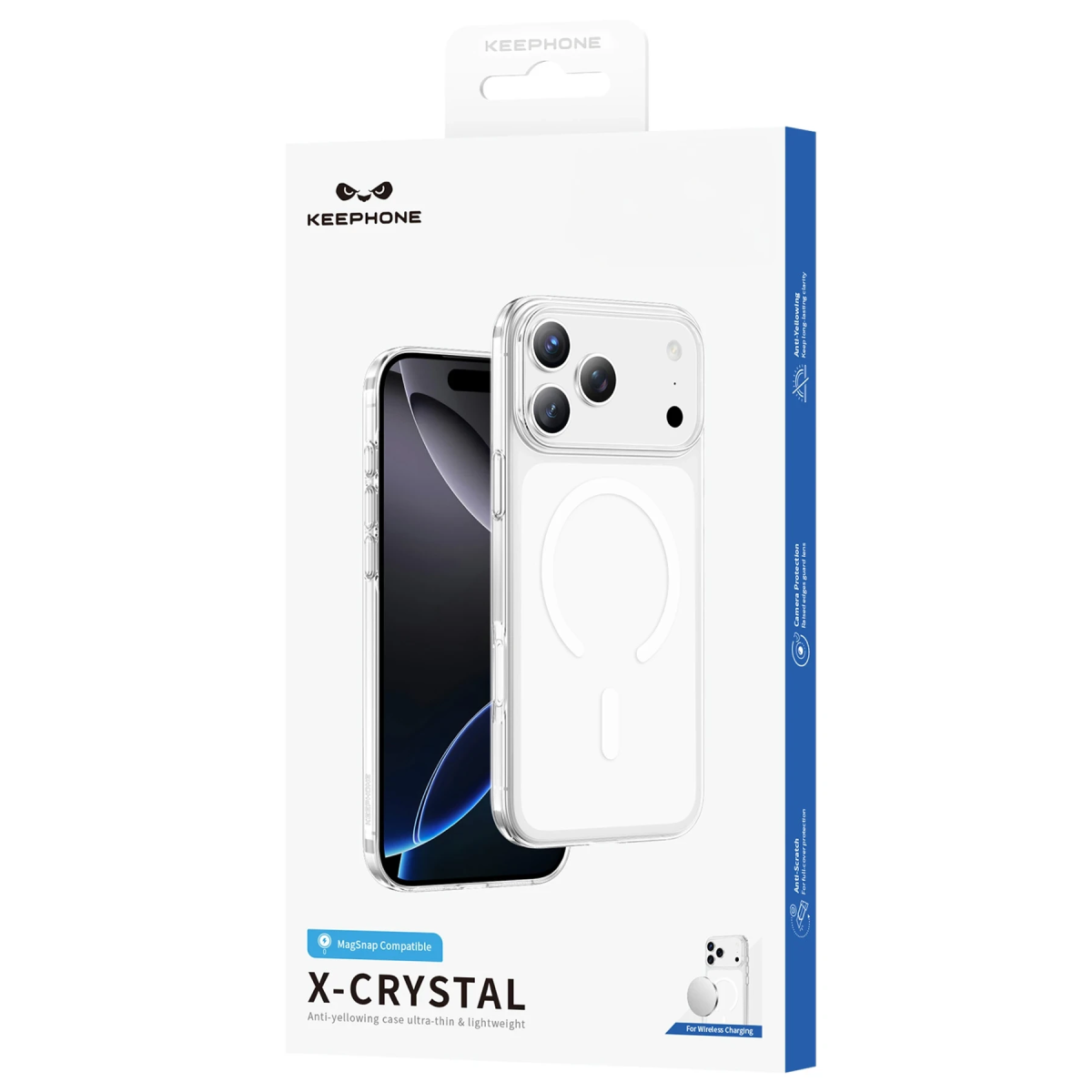 Keephone Apple iPhone 18 Pro Max X-Crystal Slim Magsafe Kılıf - Şeffaf