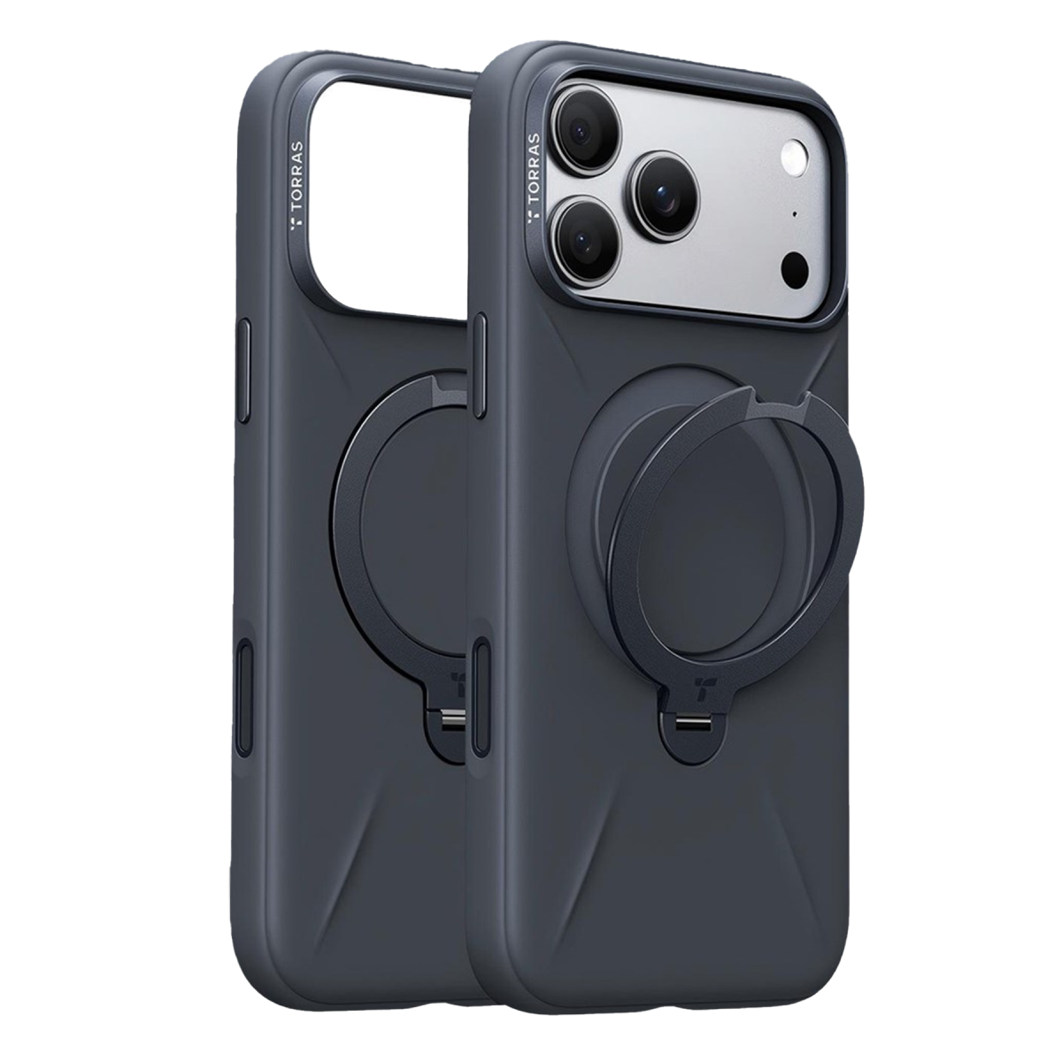 Torras Apple iPhone 18 Pro Ostand Q3 Silicone Standlı Magsafe Kapak - Siyah