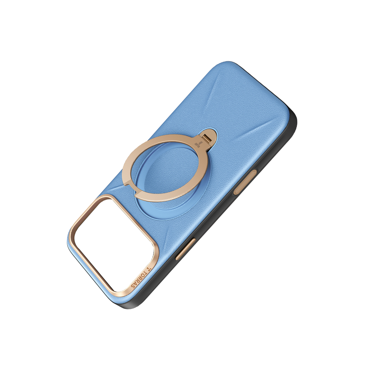 Torras Apple iPhone 18 Pro O Stand Spin VegSkin Serisi Magsafe Kılıf - Açık Mavi