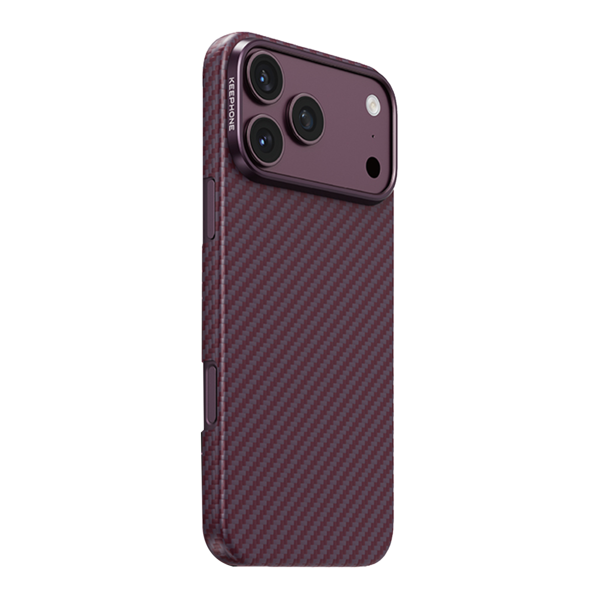 Keephone Apple iPhone 18 Pro Kevlar Diago Magsafe Kılıf - Bordo