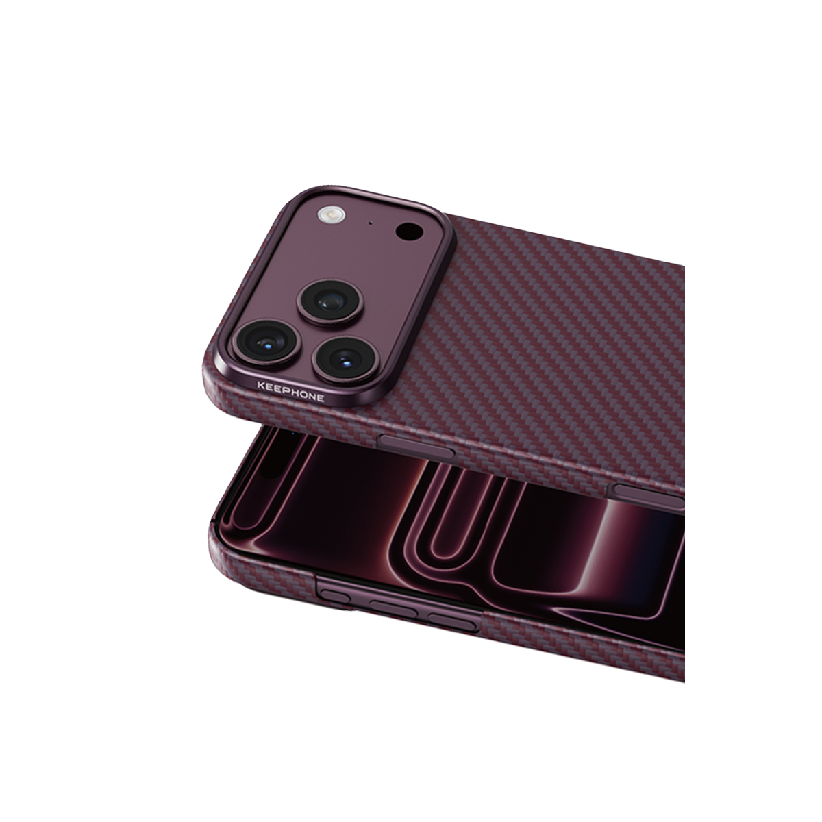 Keephone Apple iPhone 18 Pro Max Kevlar Diago Magsafe Kılıf  - Bordo
