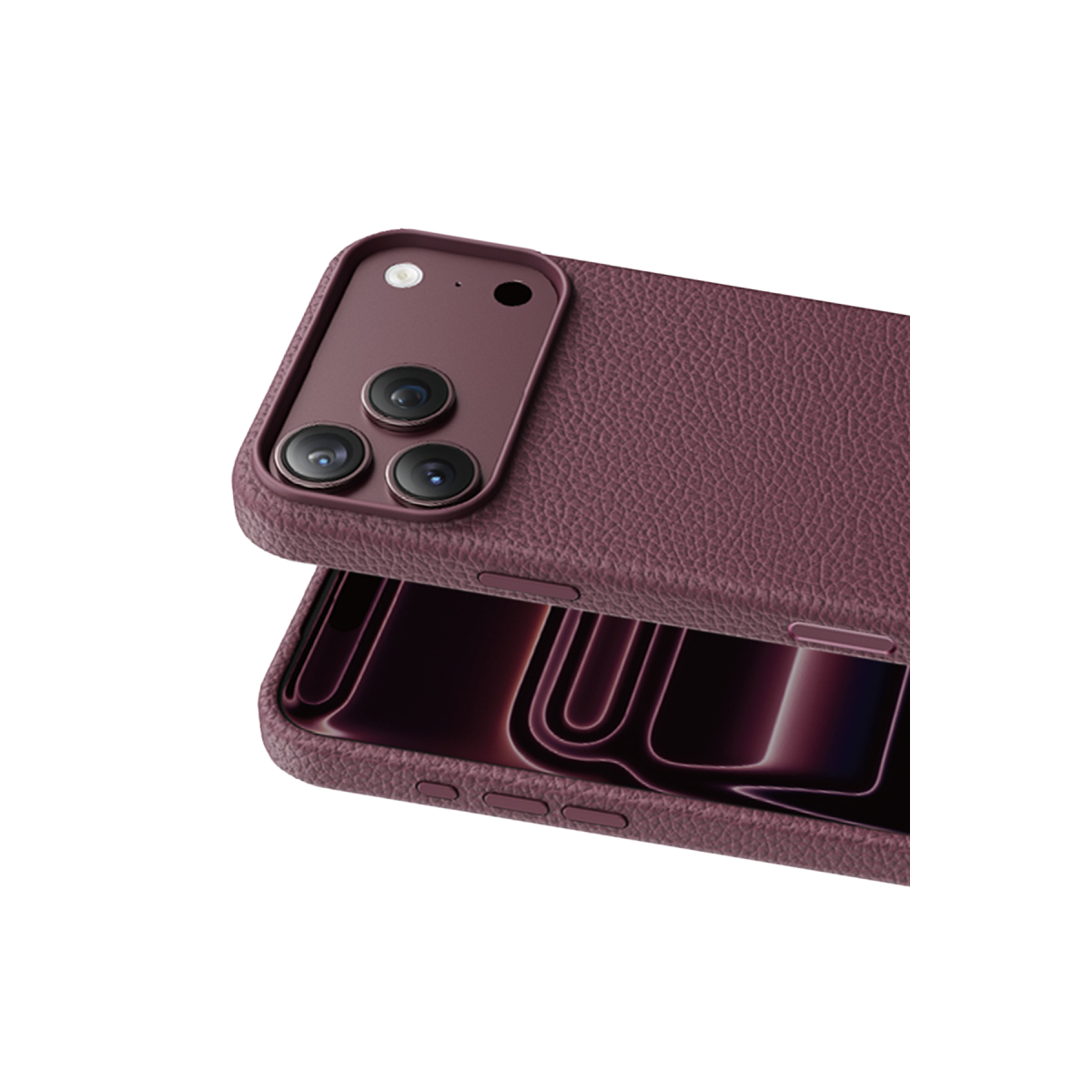 Keephone Apple iPhone 18 Pro Lycucci Deri Manyetik Kapak - Bordo