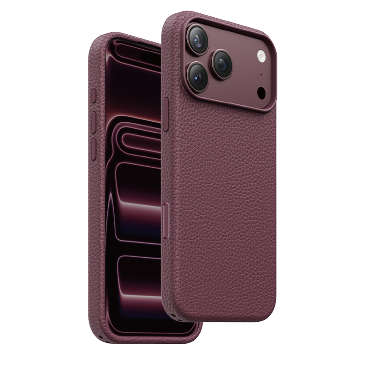 Keephone Apple iPhone 18 Pro Max Lycucci Deri Manyetik Kapak - Bordo