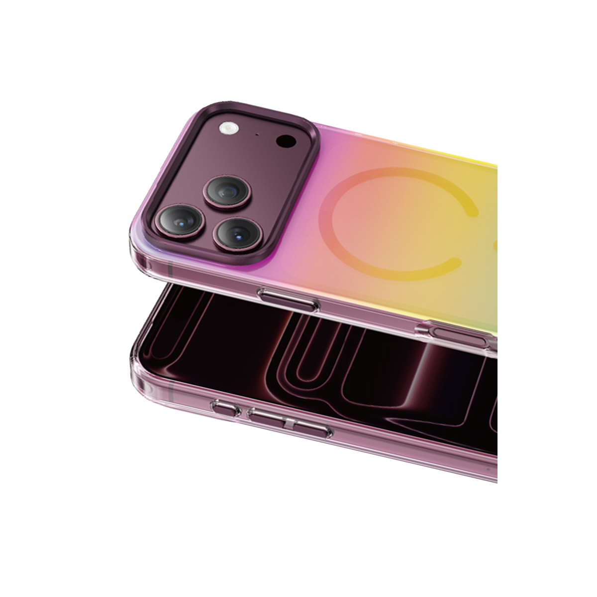 Keephone Apple iPhone 18 Pro Rainbow Magsafe Kapak - Bordo