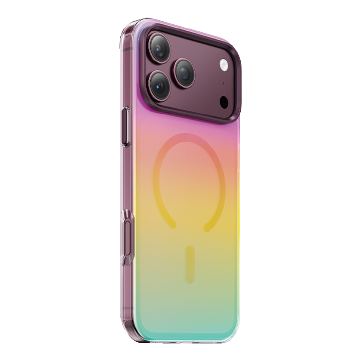 Keephone Apple iPhone 18 Pro Max Rainbow Magsafe Kapak - Bordo