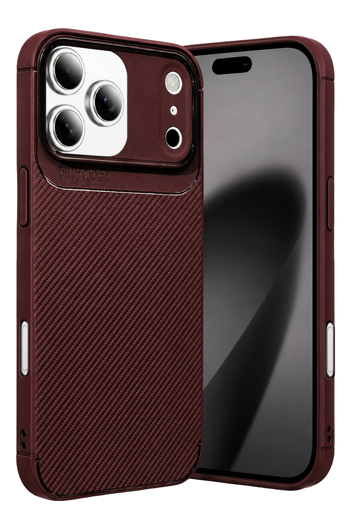 Newface Apple iPhone 17 Pro Auto Focus Karbon Kapak - Bordo