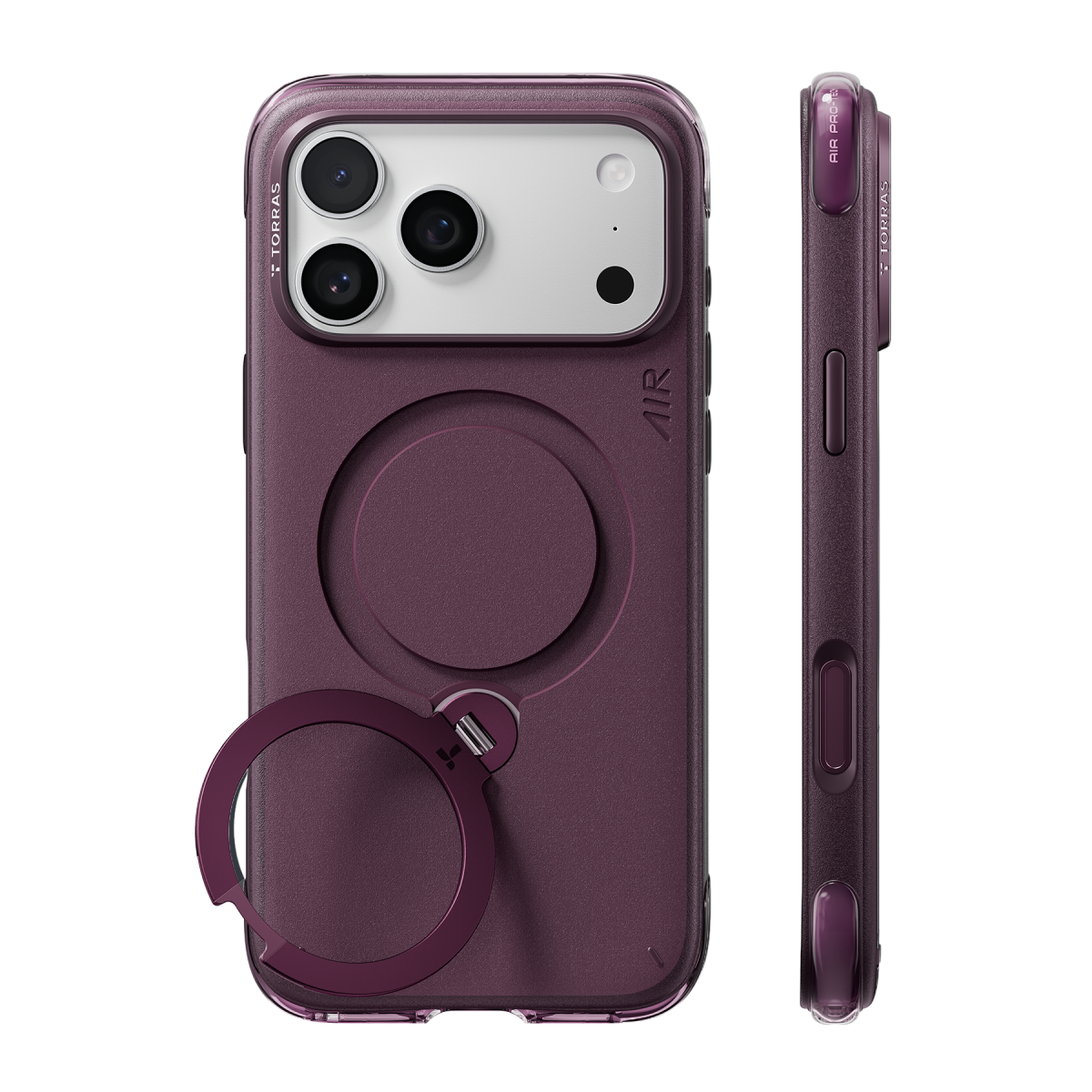 Torras Apple iPhone 18 Pro Max Q3 Air Essential Standlı Magsafe Kapak - Bordo
