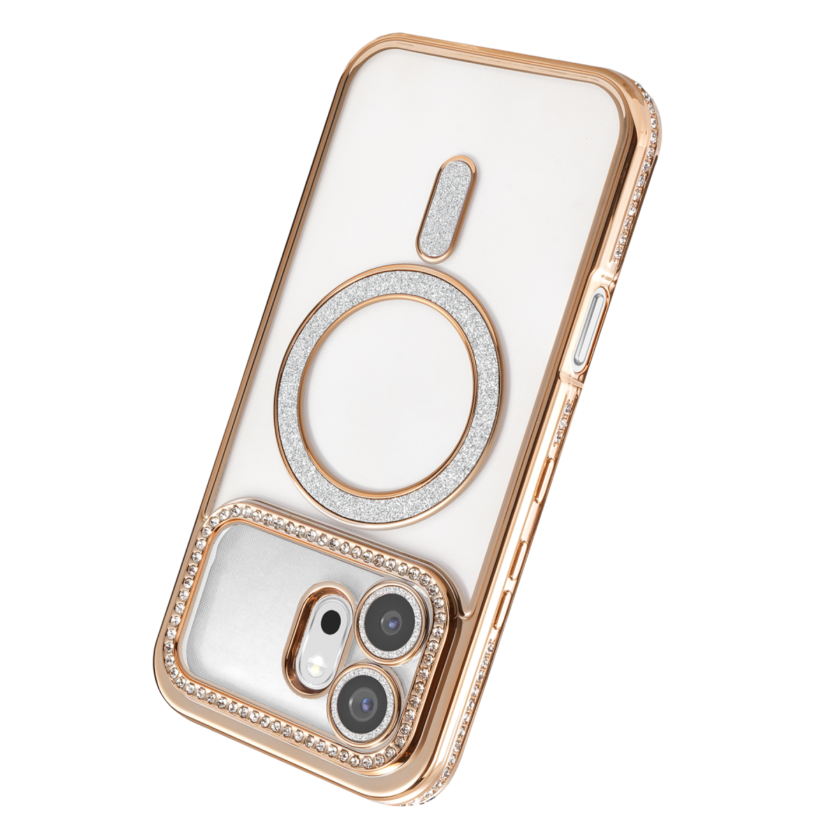 Huawei Honor 600 Joke Simli Magneticsafe Kılıf - Gold
