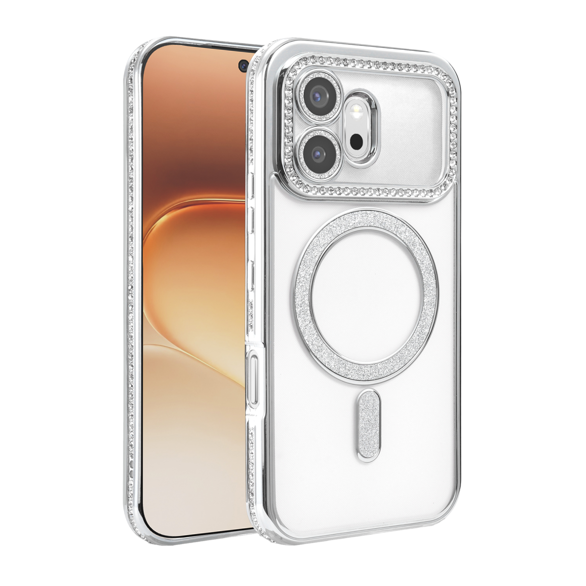 Newface Huawei Honor 600 Joke Simli Magneticsafe Kılıf - Gümüş