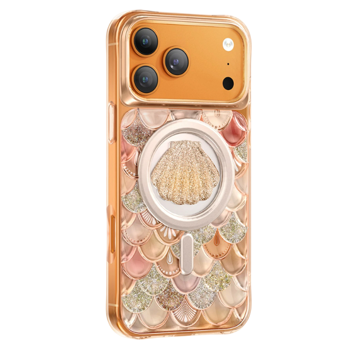 Keephone Apple iPhone 18 Pro Max Iceland Simli Magsafe Kapak - Turuncu