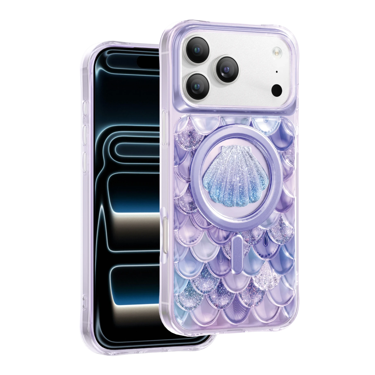 Keephone Apple iPhone 18 Pro Max Iceland Simli Magsafe Kapak - Mor