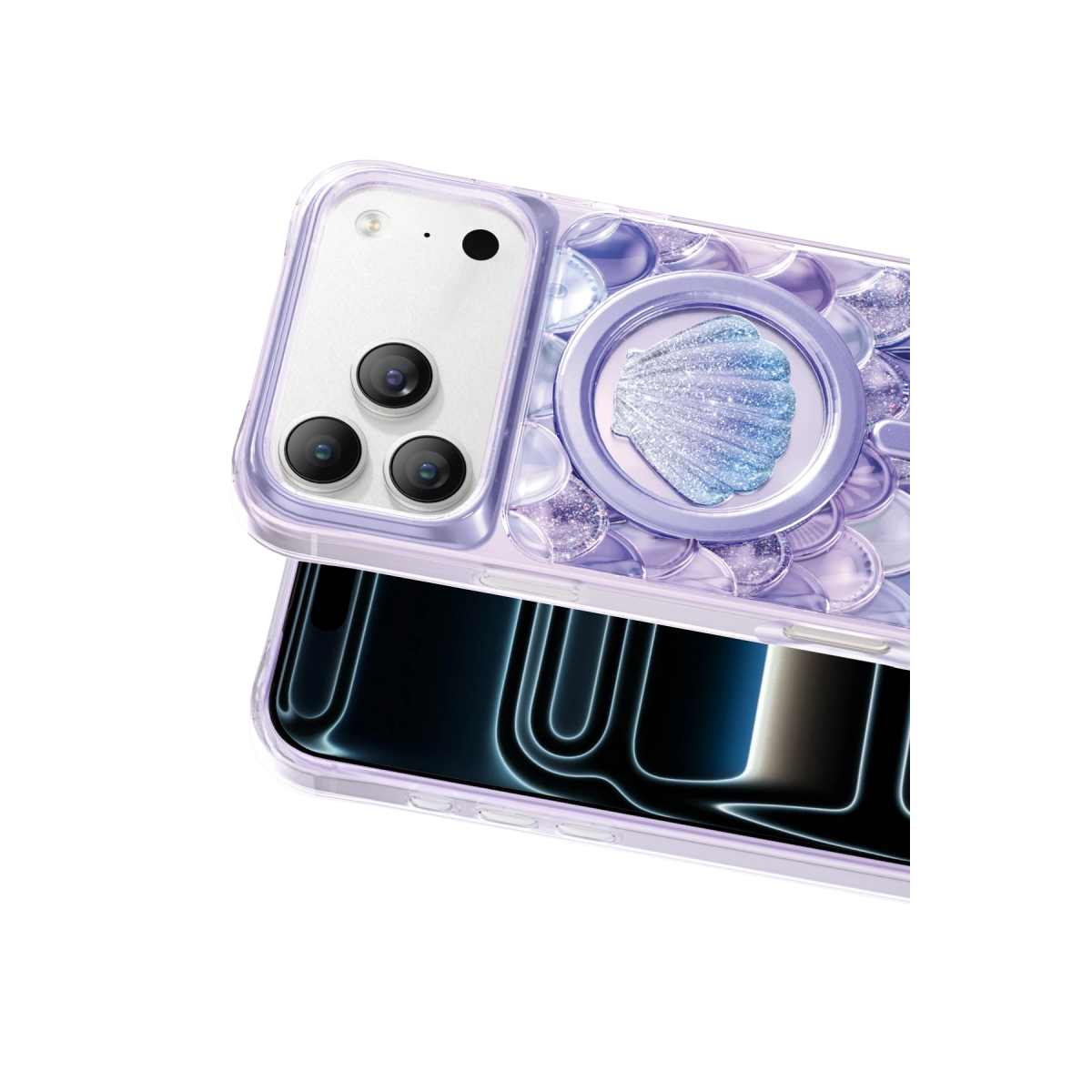Keephone Apple iPhone 18 Pro Max Iceland Simli Magsafe Kapak - Mor