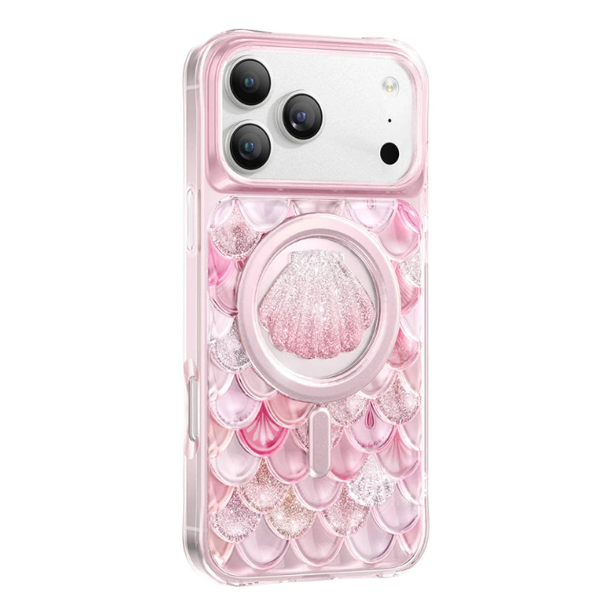 Keephone Apple iPhone 18 Pro Max Iceland Simli Magsafe Kapak - Pembe