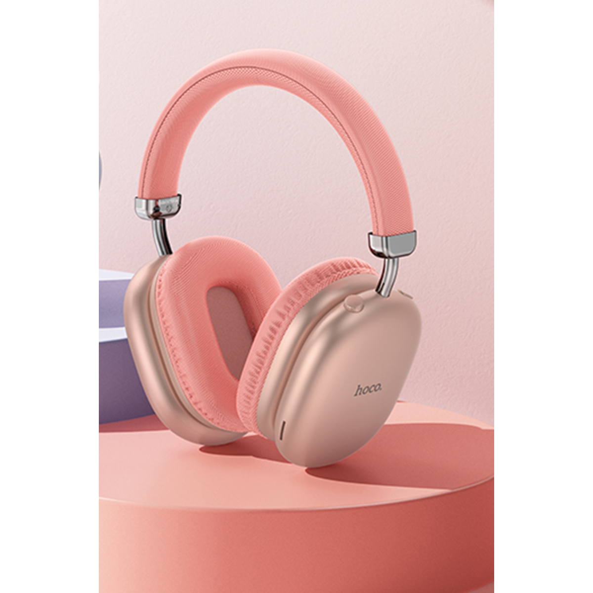 Hoco. W35 Max Joy Aux Destekli Bluetooth Kablosuz Kulaklık - Pembe