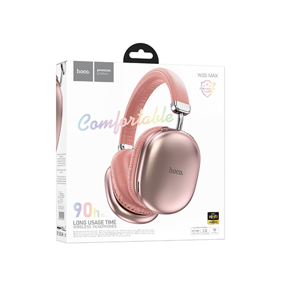 Hoco. W35 Max Joy Aux Destekli Bluetooth Kablosuz Kulaklık - Pembe