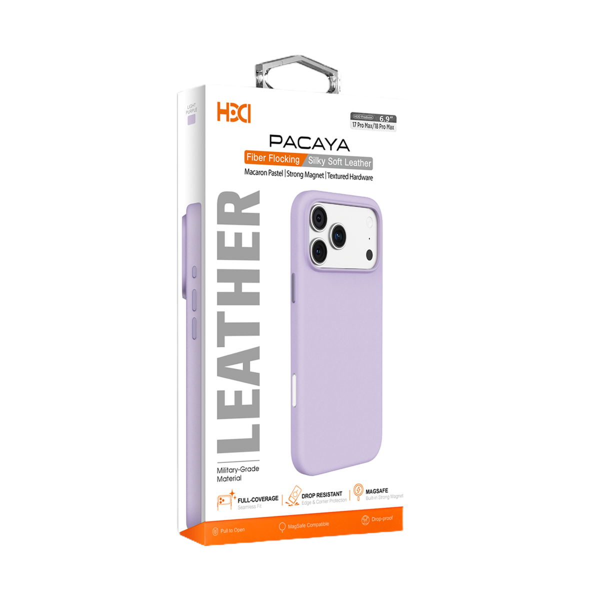 HDD Apple iPhone 18 Pro Max HBC-475 Pacaya Deri Kapak - Mor