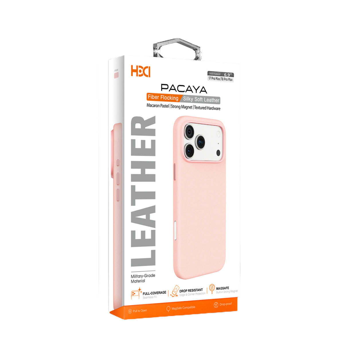 HDD Apple iPhone 18 Pro Max HBC-475 Pacaya Deri Kapak - Pembe