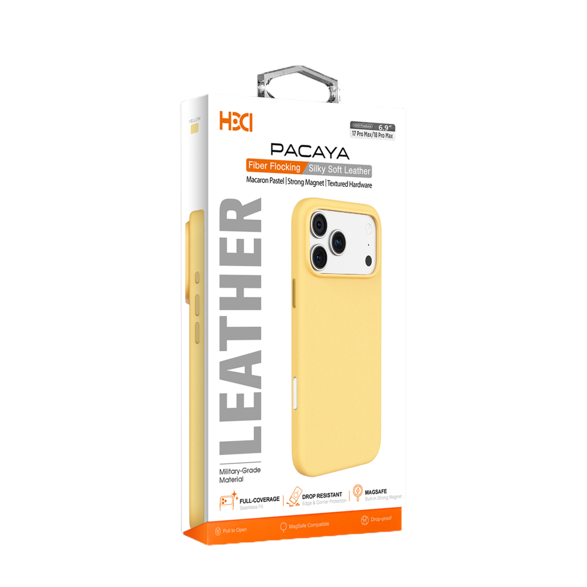 HDD Apple iPhone 18 Pro Max HBC-475 Pacaya Deri Kapak - Sarı