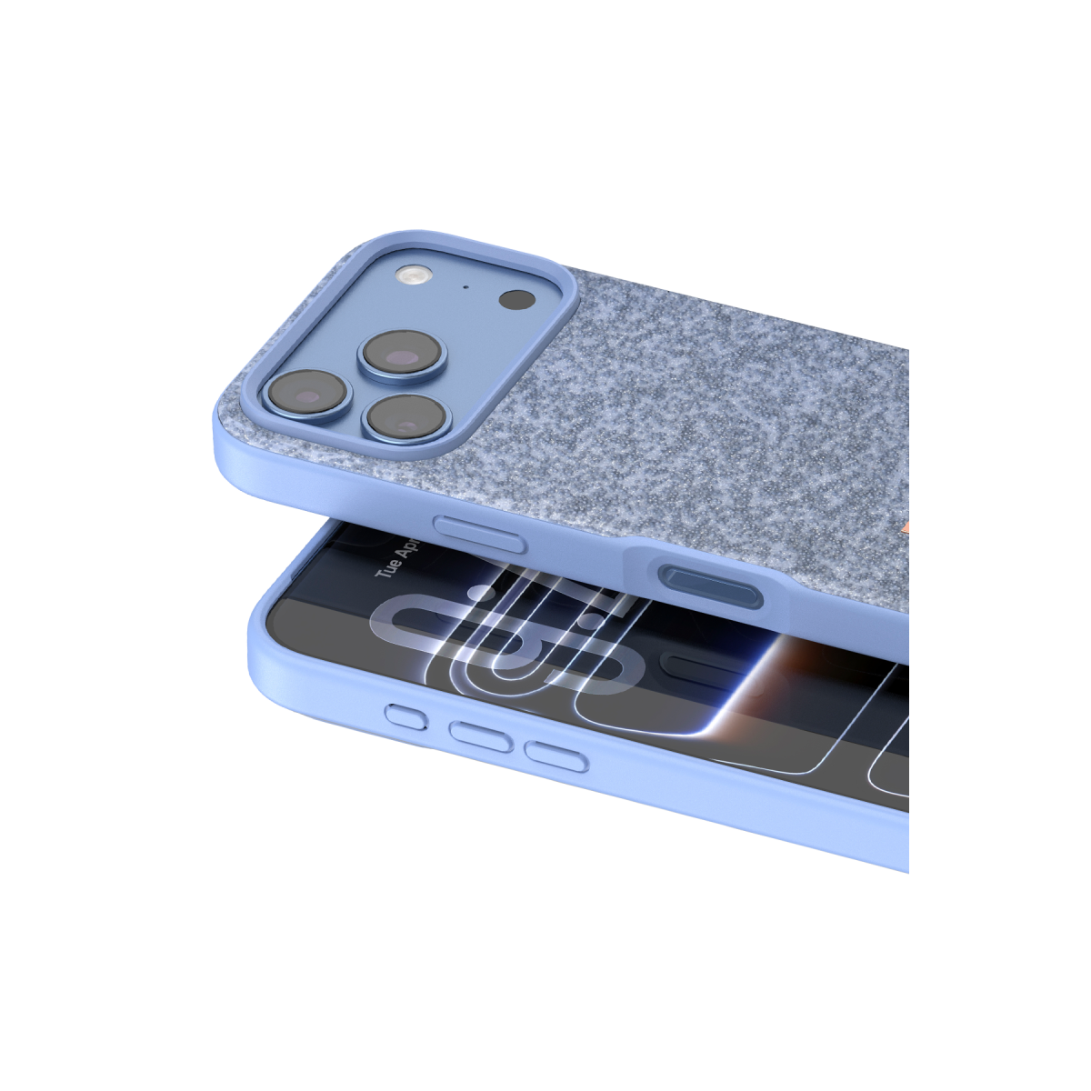Onegif Apple iPhone 18 Pro Bright Simli Kapak - Mavi