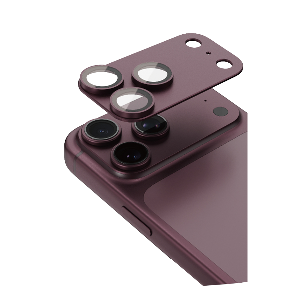 HDD Apple iPhone 18 Pro Max Pyroxene Kamera Lens Koruyucu - Bordo