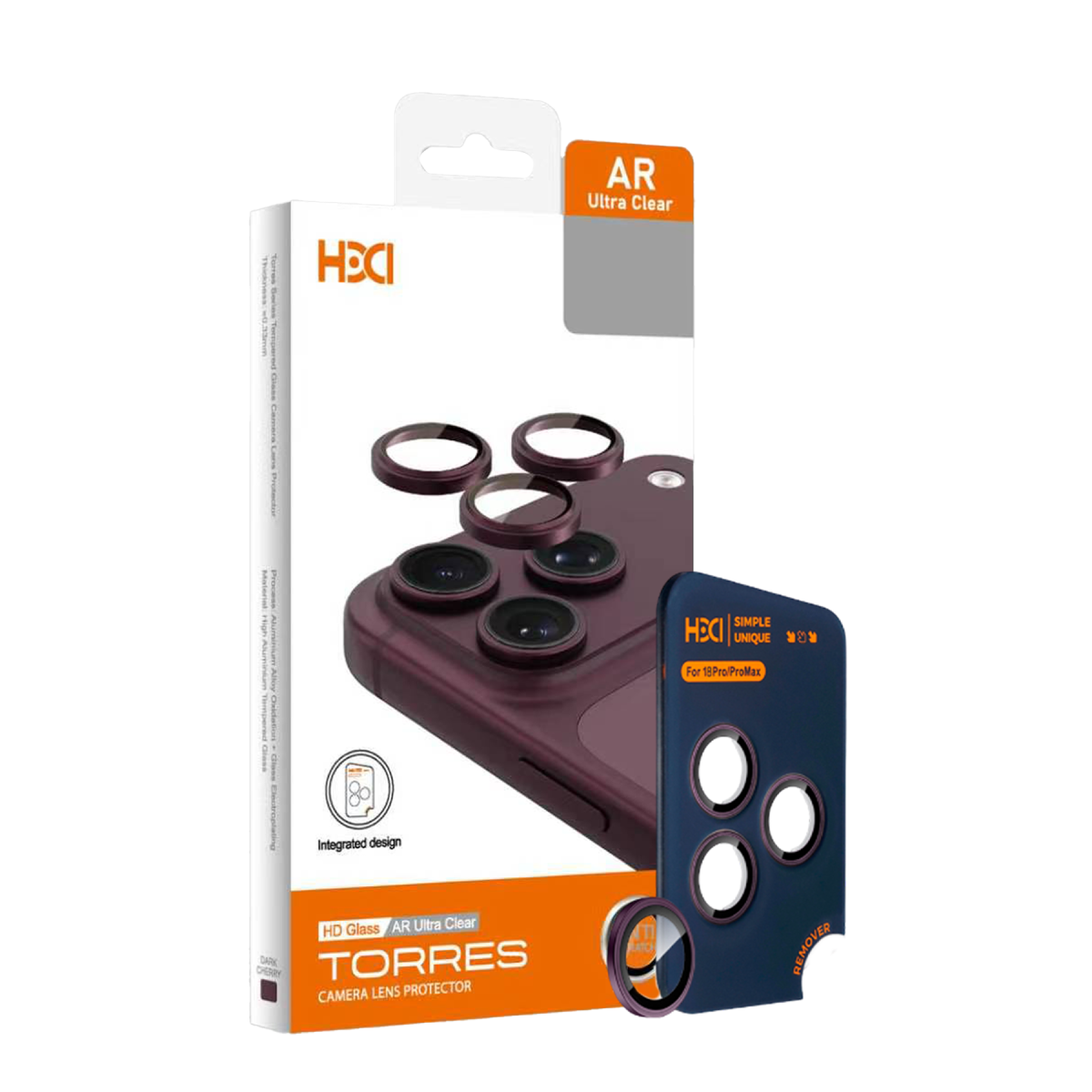 HDD Apple iPhone 18 Pro Max Torres Kamera Lens Koruyucu - Bordo