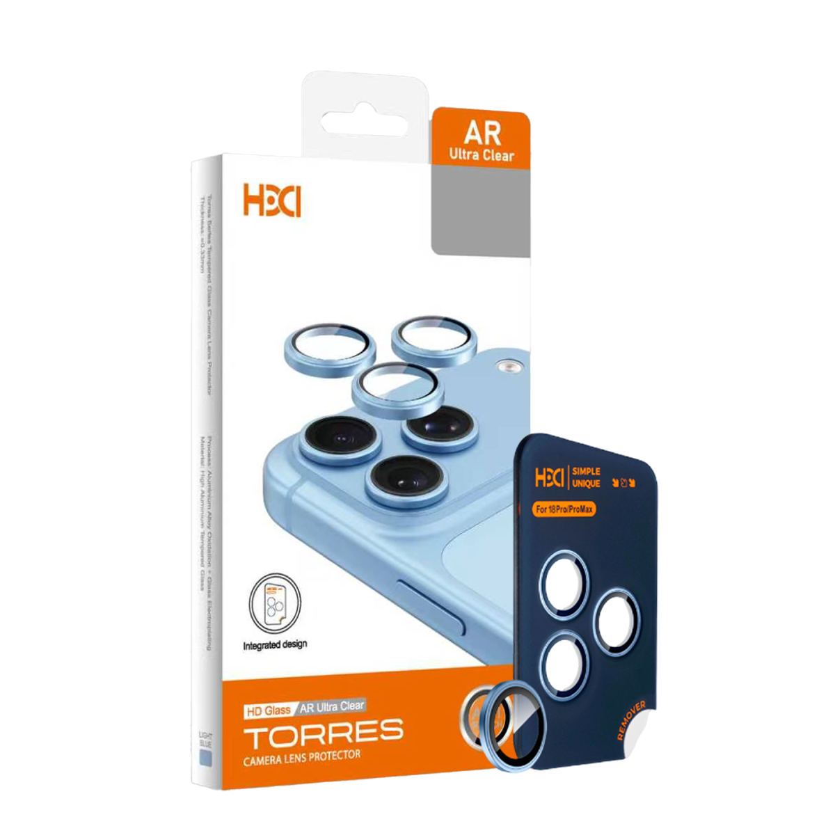 HDD Apple iPhone 18 Pro Max Torres Kamera Lens Koruyucu - Açık Mavi