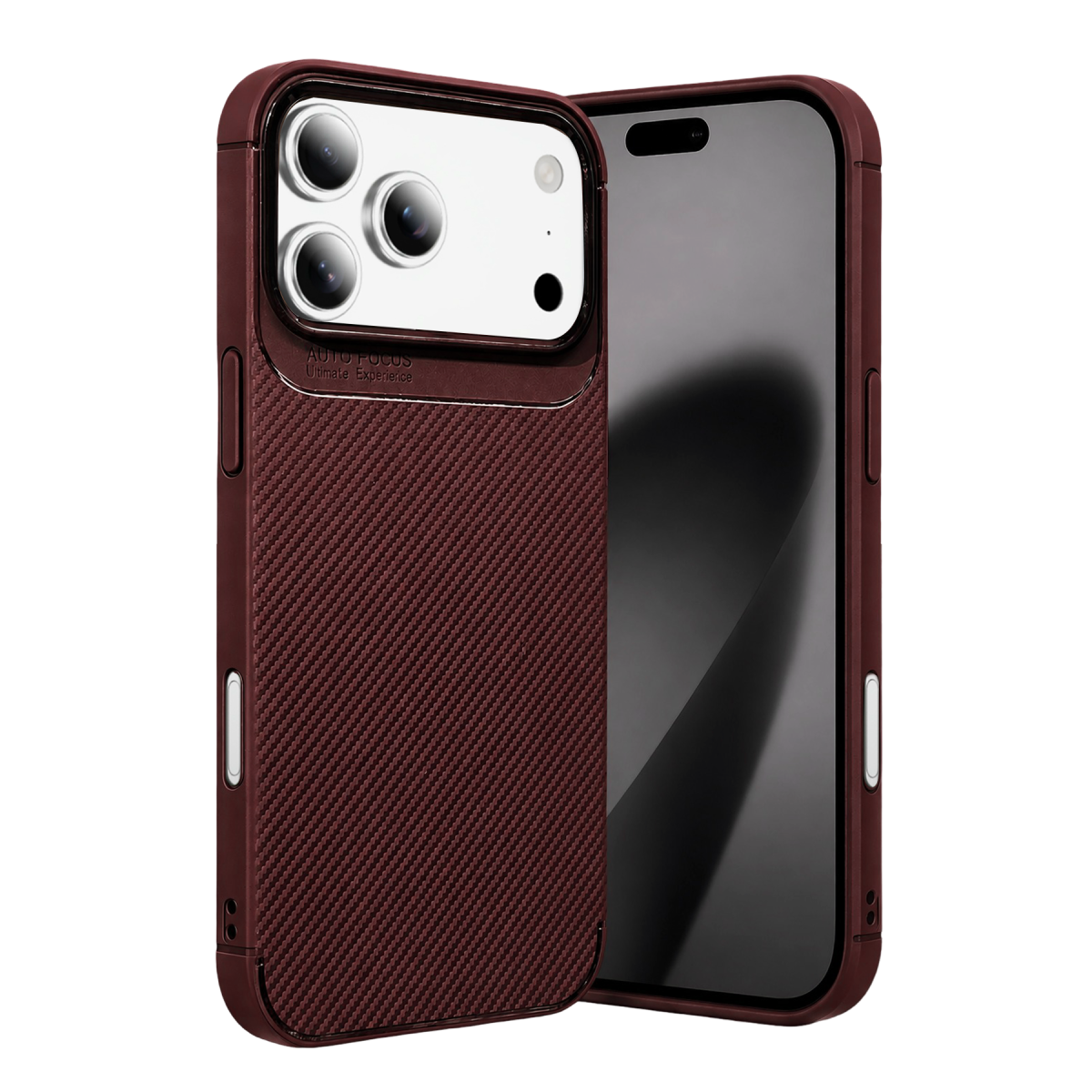 Newface Apple iPhone 18 Pro Max Auto Focus Karbon Kapak - Bordo