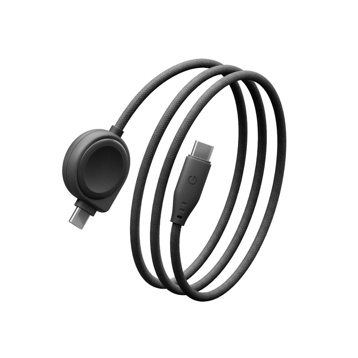 Energea Flow Duo Watch 1.5M 60W 2in1 Type-C to Type-C ve Samsung Watch Şarj Kablosu - Siyah