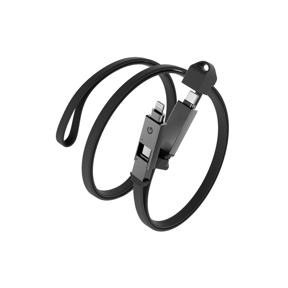 Energea Sheath 2in1 1M 60W MFi Sertifikalı Type-C to Type-C ve Lightning Hızlı Şarj Kablosu - Siyah
