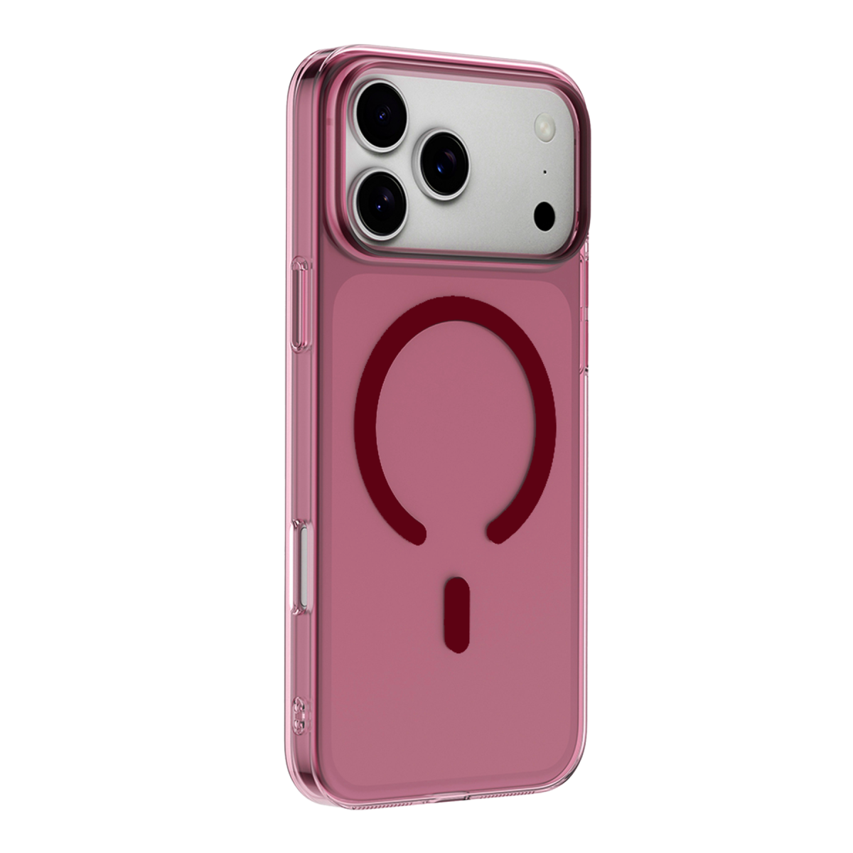 Newface Apple iPhone 18 Pro Combo Sert Şeffaf Magsafe Kapak - Bordo