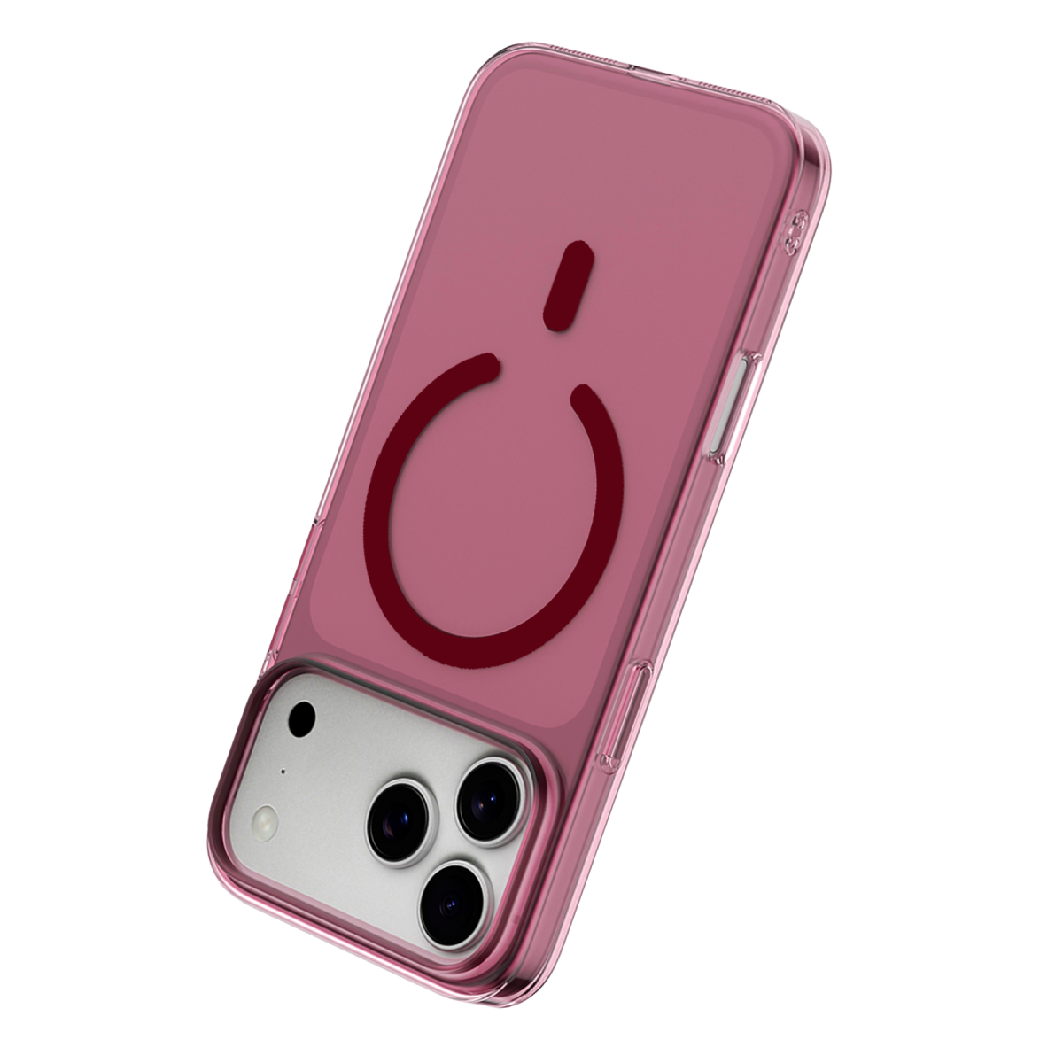 Newface Apple iPhone 18 Pro Combo Sert Şeffaf Magsafe Kapak - Bordo