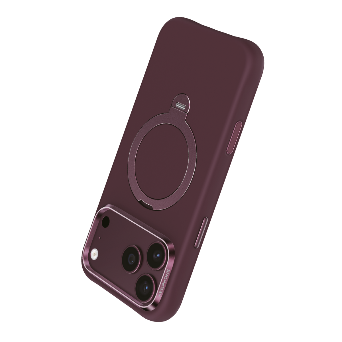 Keephone Apple iPhone 18 Pro Rovana Standlı Magsafe Kapak - Bordo