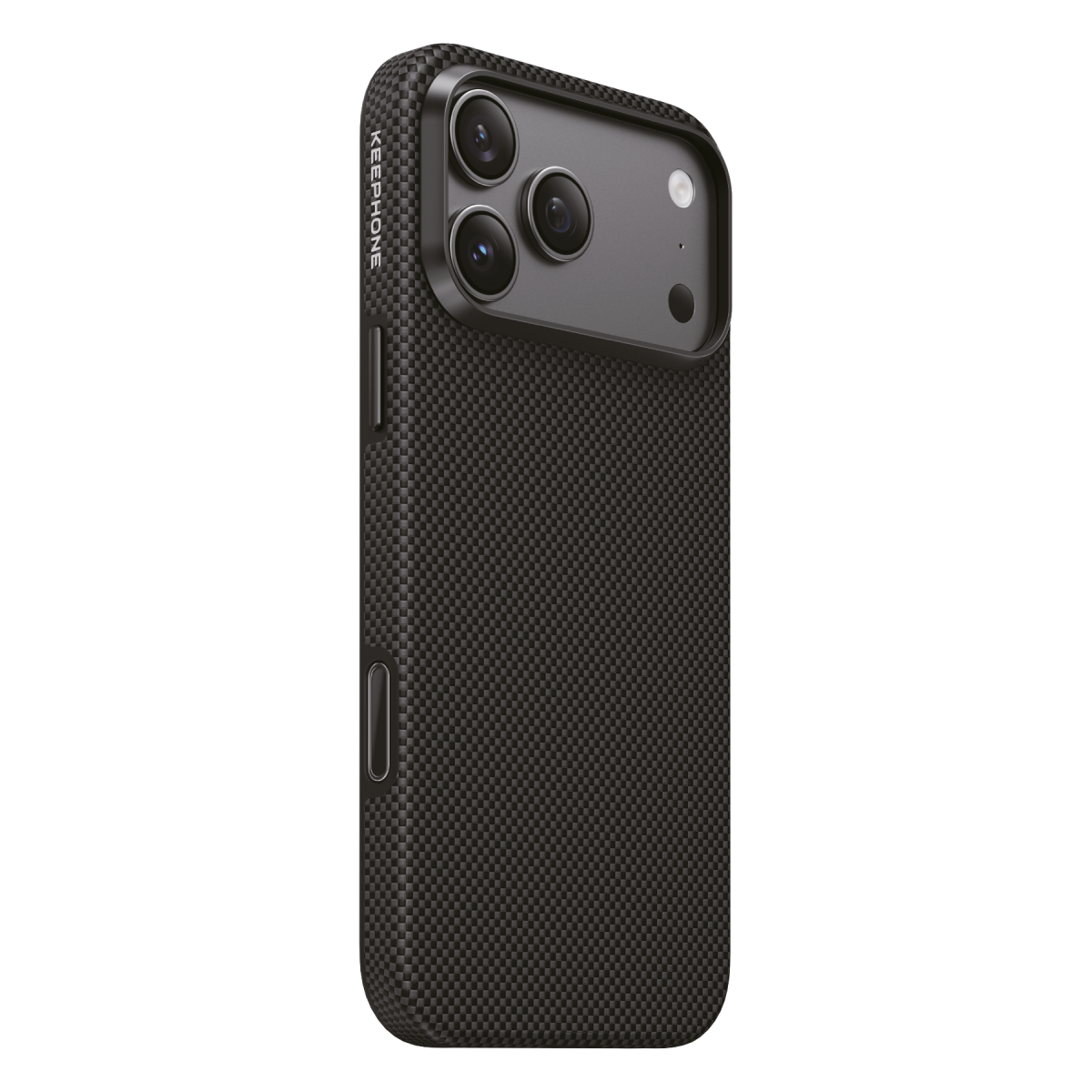 Keephone Apple iPhone 18 Pro Max Mono Aramid Fiber Magsafe Kapak - Black Plain