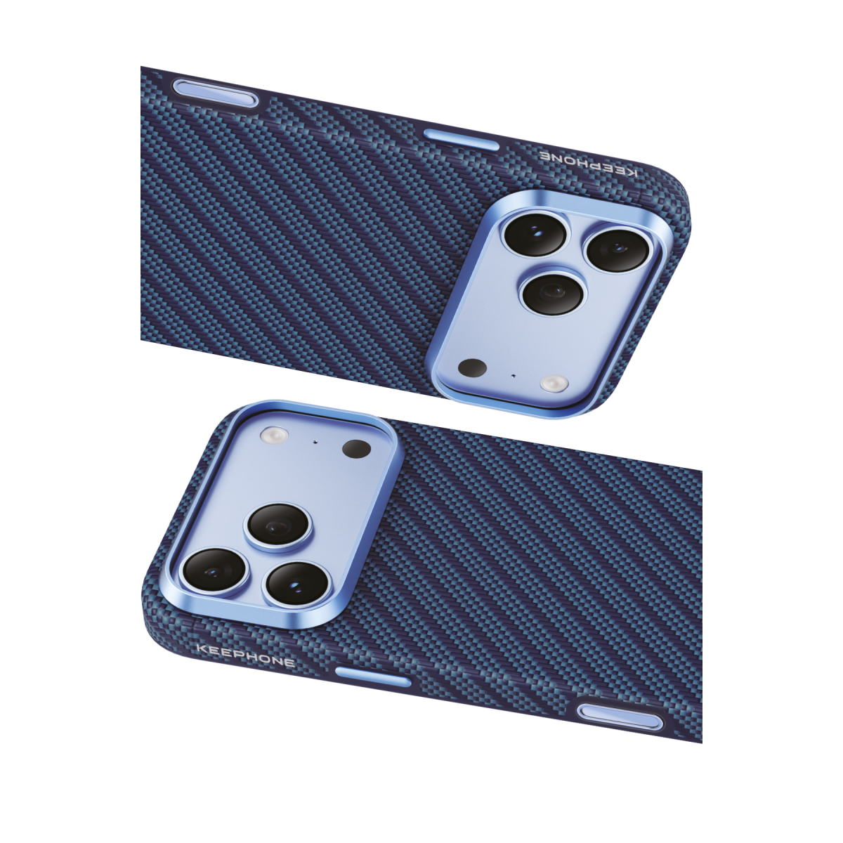 Keephone Apple iPhone 18 Pro Max Mono Aramid Fiber Magsafe Kapak - Koyu Mavi