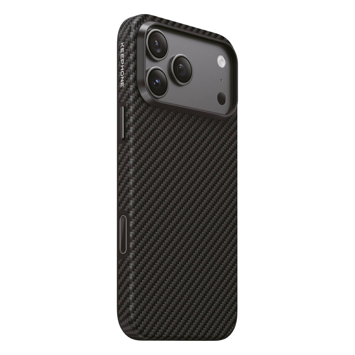 Keephone Apple iPhone 18 Pro Max Mono Aramid Fiber Magsafe Kapak - Black Twill