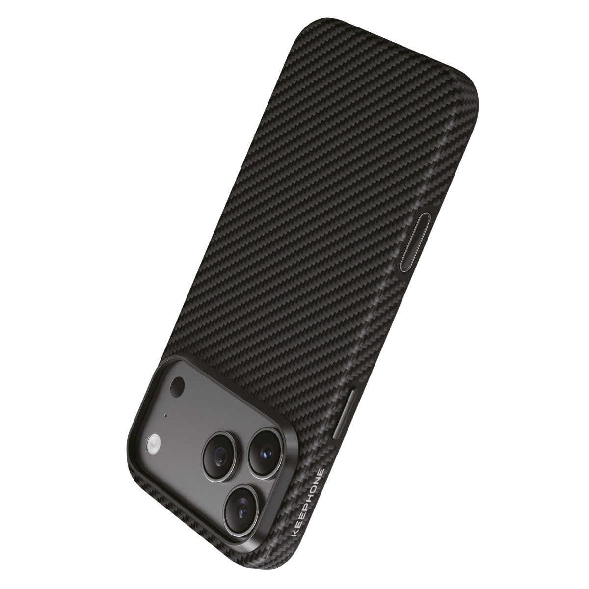 Keephone Apple iPhone 18 Pro Max Mono Aramid Fiber Magsafe Kapak - Black Twill