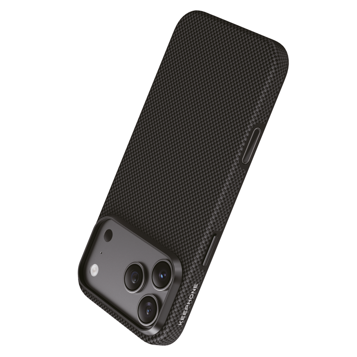 Keephone Apple iPhone 18 Pro Mono Aramid Fiber Magsafe Kapak - Black Plain