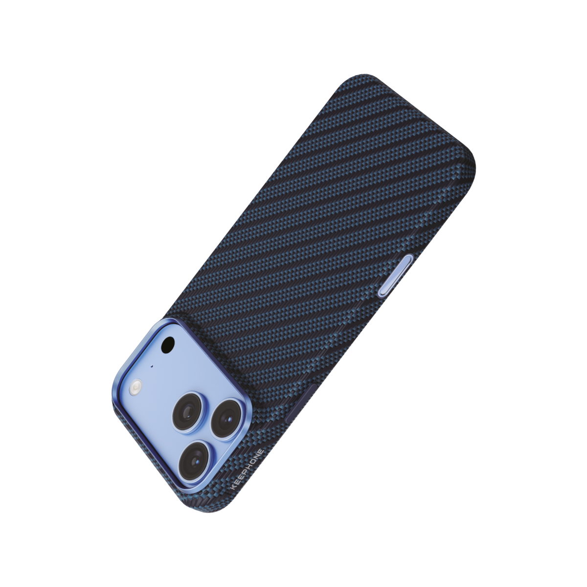 Keephone Apple iPhone 18 Pro Max Titan Aramid Fiber Magsafe Kapak - Lacivert