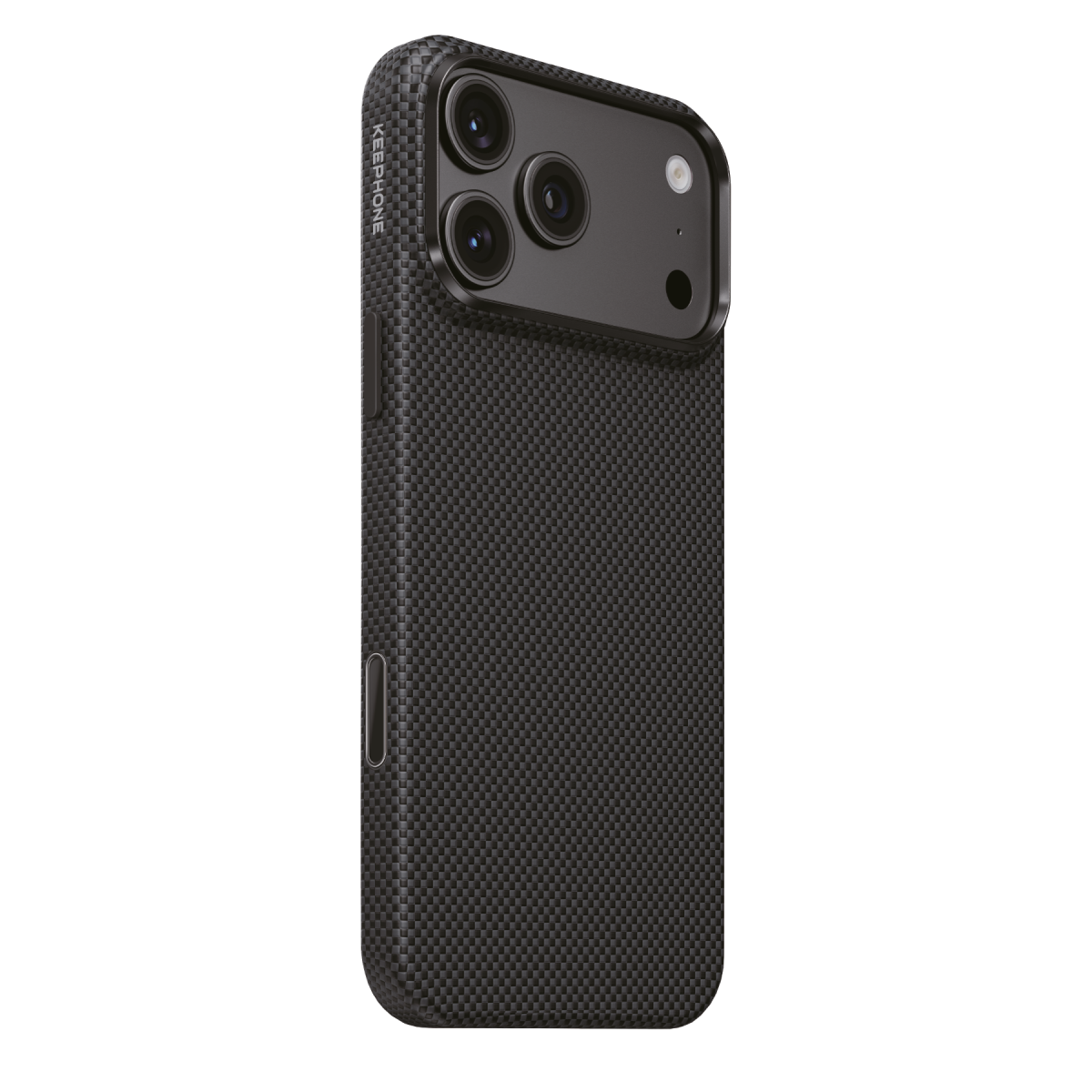 Keephone Apple iPhone 18 Pro Max Titan Aramid Fiber Magsafe Kapak - Black Plain