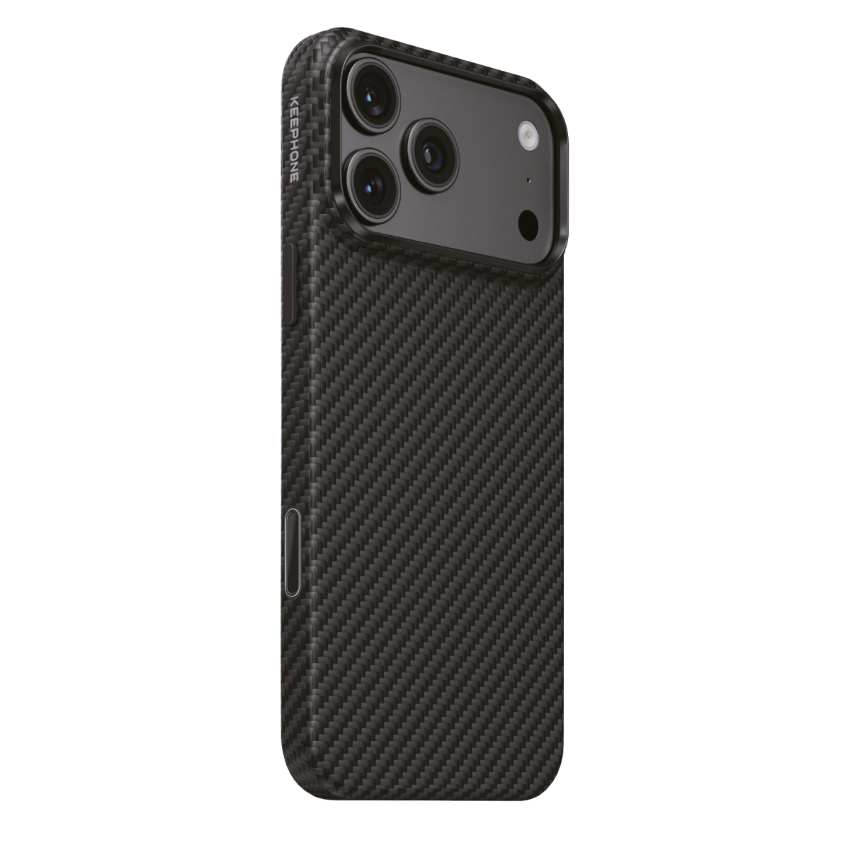 Keephone Apple iPhone 18 Pro Titan Aramid Fiber Magsafe Kapak - Twill Black