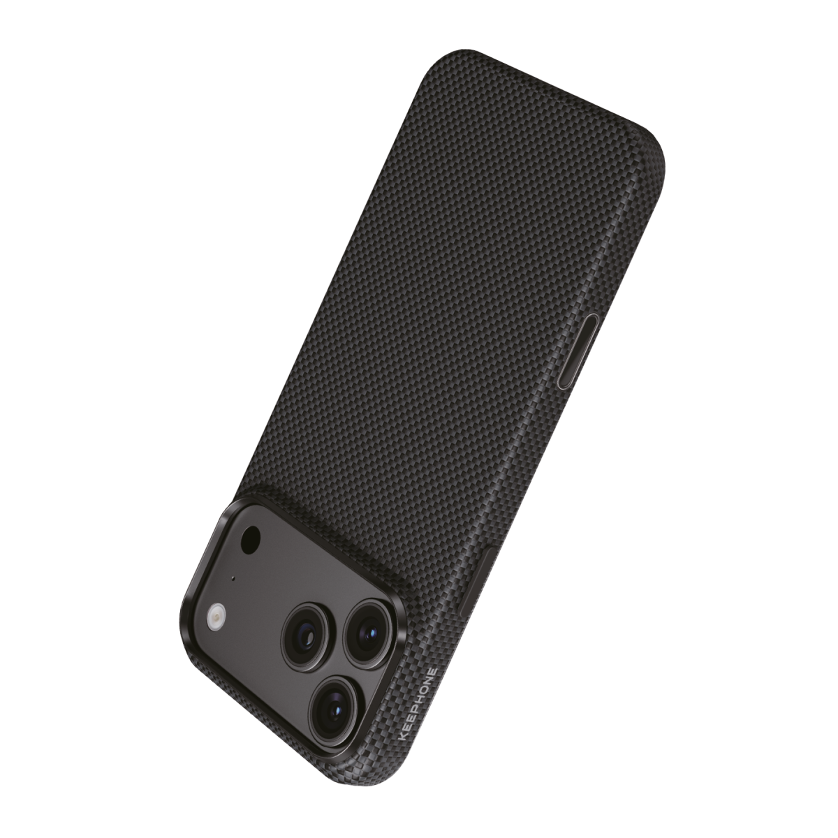 Keephone Apple iPhone 18 Pro Titan Aramid Fiber Magsafe Kapak - Black Plain