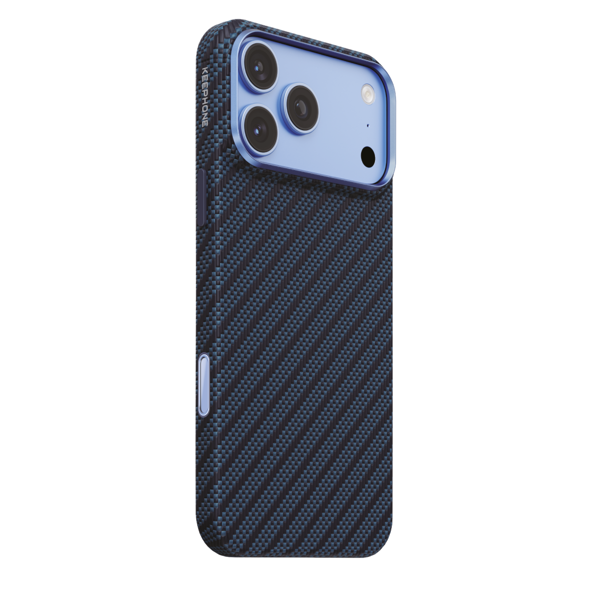 Keephone Apple iPhone 18 Pro Titan Aramid Fiber Magsafe Kapak - Lacivert