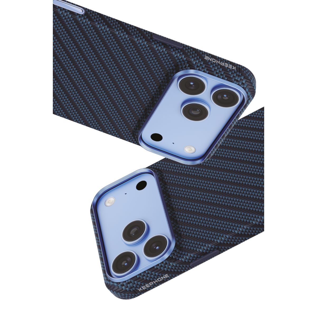 Keephone Apple iPhone 18 Pro Titan Aramid Fiber Magsafe Kapak - Lacivert