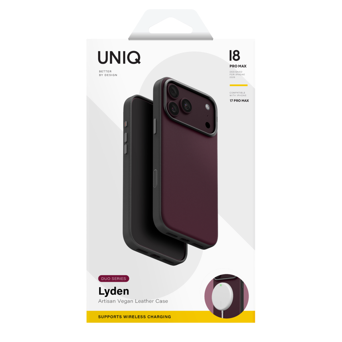 Uniq Apple iPhone 18 Pro Lyden DS Magsafe Kılıf - Bordo