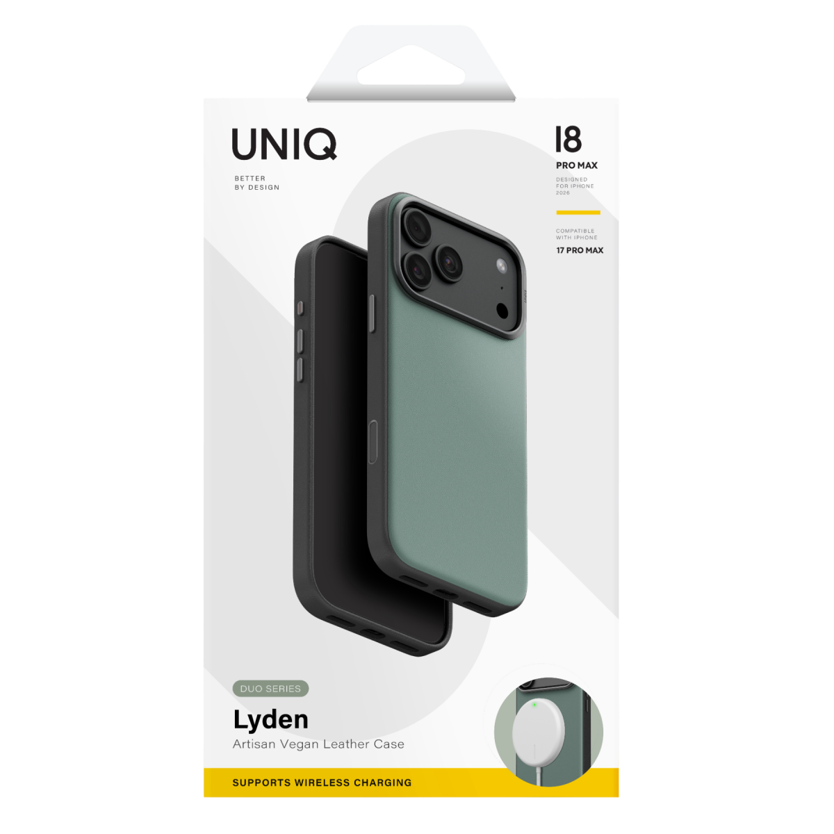 Uniq Apple iPhone 18 Pro Lyden DS Magsafe Kılıf - Yeşil